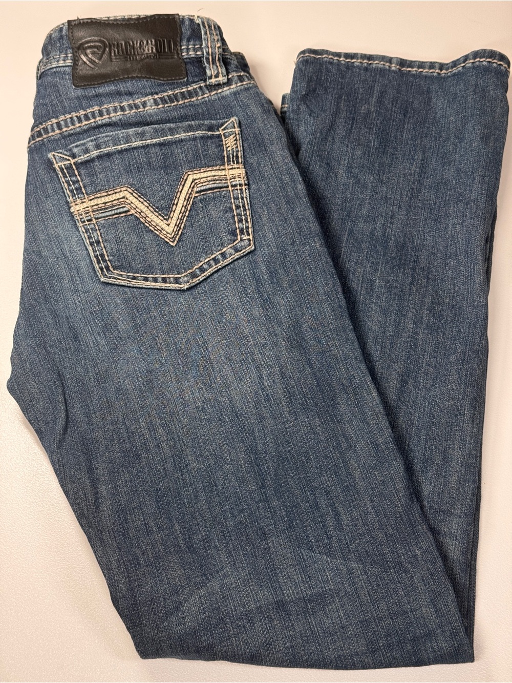 Rock & Roll Denim Revolver Men’s 29 X 32 Slim Straight Boot Western Jeans
